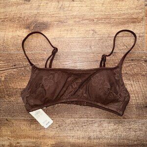 Aerie Lace Bikini Top NWT XXS Brown Lace